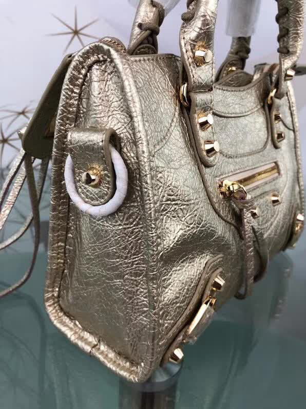 BALENCIAG巴黎世家 原版 義大利進口爆裂銀皮 新款 手提單肩斜挎包  BL1239